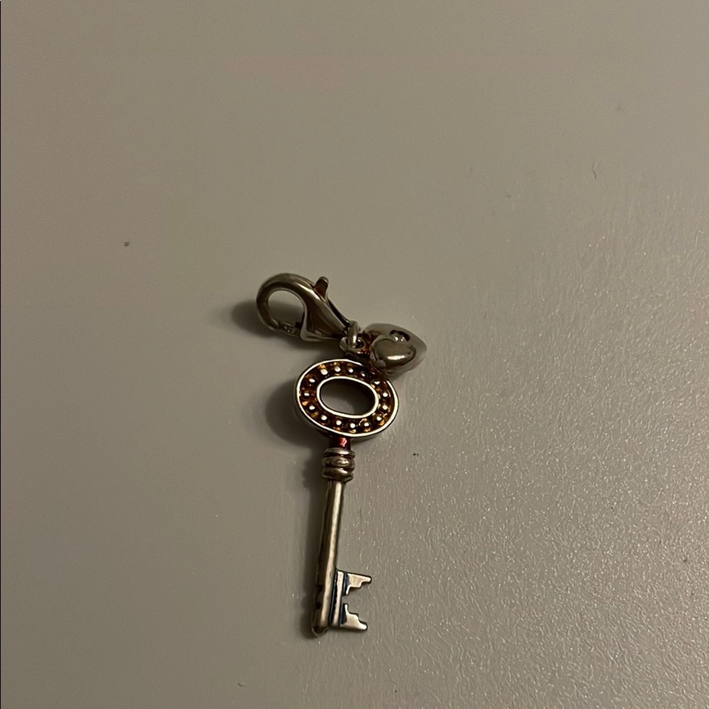 Silver Key Charm Pendant
